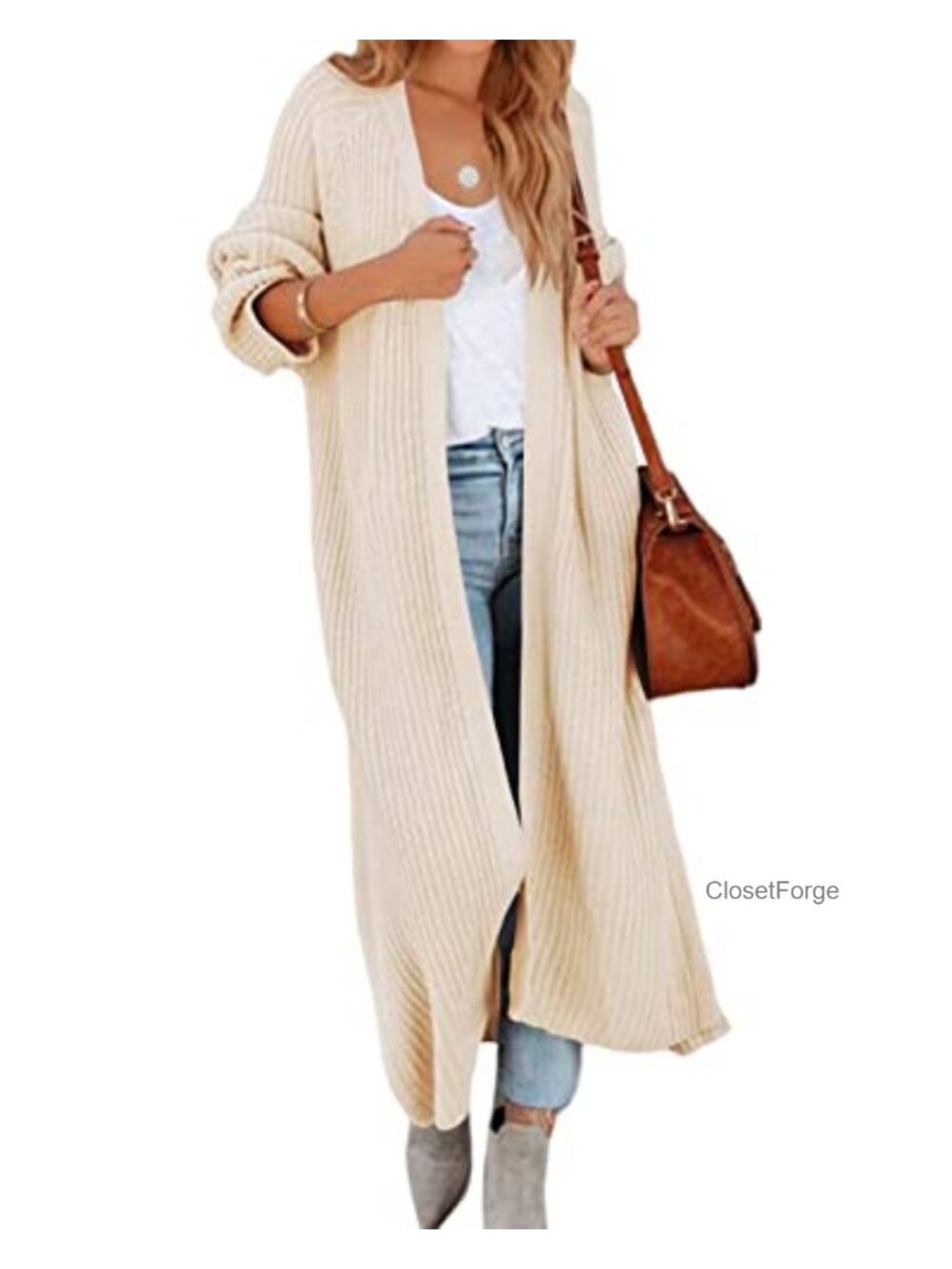 Oversized Long Knit Duster Cardigan Maxi Open Front Sweater Coat